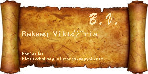 Baksay Viktória névjegykártya